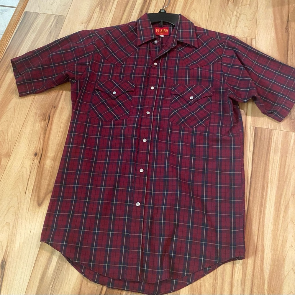 Plainβs Western Wear Men's Plaid Short-Sleeve Western ShirtβS